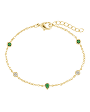 Load image into Gallery viewer, Pear and Round CZ Station Bracelet
