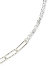 Load image into Gallery viewer, Sterling Silver CZ &amp; Paperclip Chain Bracelet
