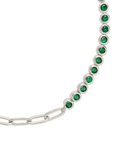 Load image into Gallery viewer, Emerald CZ Tennis &amp; Chain Bracelet

