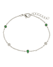 Load image into Gallery viewer, Pear and Round CZ Station Bracelet
