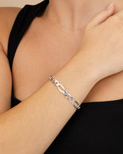 Load image into Gallery viewer, Dainty Sterling Silver Figarro Chain Bracelet
