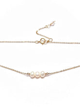 Load image into Gallery viewer, Four or three Pearl Necklace, silver or gold Necklace
