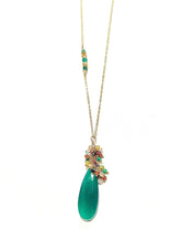Load image into Gallery viewer, Emerald Edition long green onyx necklace
