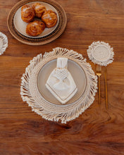 Load image into Gallery viewer, Cotton Macrame Napkins and Rings Set of 6
