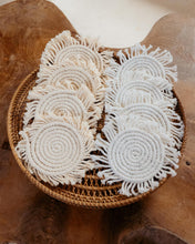 Load image into Gallery viewer, Round Macrame Placemat and Coaster Set of 4
