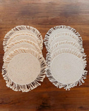 Load image into Gallery viewer, Round Macrame Placemat and Coaster Set of 4
