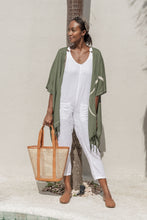 Load image into Gallery viewer, Raja Leather and Cane Carryall Bag
