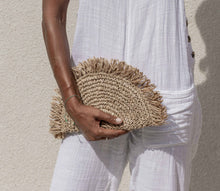 Load image into Gallery viewer, Seagrass Half Moon Clutch
