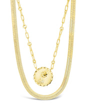 Load image into Gallery viewer, Bold Link Zodiac Necklace &amp; Herringbone Chain Necklace Set
