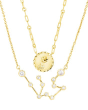 Load image into Gallery viewer, 'When Stars Align' Constellation Necklace &amp; Bold Link Zodiac Necklace Set
