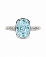 Load image into Gallery viewer, Sterling Silver Mini Aquamarine Elongated Cushion Ring
