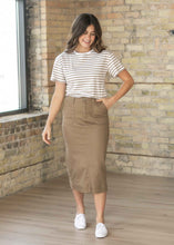 Load image into Gallery viewer, Erica Cotton Twill Midi Skirt - FINAL SALE
