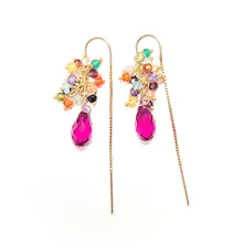 Load image into Gallery viewer, Crystal Droplet Festival Threader earrings
