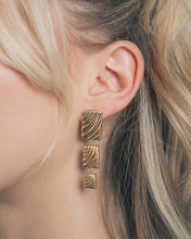 Load image into Gallery viewer, Haydée Triple Textured Drop Stud Earrings
