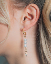 Load image into Gallery viewer, Ivanna CZ Charm Pearl Dangle Earrings
