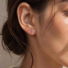 Load image into Gallery viewer, Rhinestone Diamond Bar stud earrings
