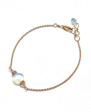 Load image into Gallery viewer, Opalite opal sparkle bracelet, opal and rhinestone bracelet
