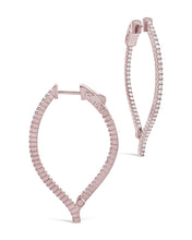 Load image into Gallery viewer, CZ Inside Out Teardrop Drop Earrings
