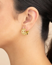 Load image into Gallery viewer, Carleene CZ Chain Huggie Hoop Earrings
