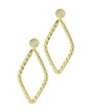 Load image into Gallery viewer, Geometric CZ Diamond Drop Stud Earrings
