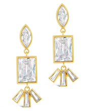 Load image into Gallery viewer, Bella Square &amp; Oval CZ Drop Earrings
