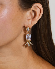Load image into Gallery viewer, Bella Square &amp; Oval CZ Drop Earrings
