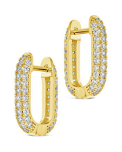 Load image into Gallery viewer, Mara CZ Rectangle Hoop Earrings
