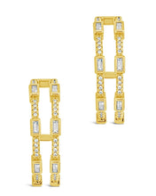 Load image into Gallery viewer, Neah CZ Station Hoop Earrings
