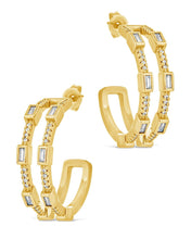 Load image into Gallery viewer, Neah CZ Station Hoop Earrings
