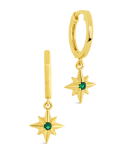 Load image into Gallery viewer, Demi CZ Burst Charm Hoop Earrings
