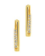Load image into Gallery viewer, Nadine CZ Rectangle Hoop Earrings
