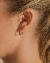 Load image into Gallery viewer, Nadine CZ Rectangle Hoop Earrings
