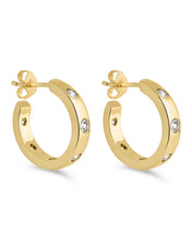 Load image into Gallery viewer, Molly CZ Studded Micro Hoops
