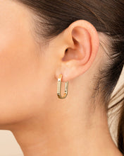 Load image into Gallery viewer, Aria Geometric CZ Micro Hoop Earrings
