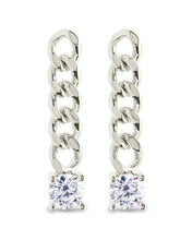Load image into Gallery viewer, Phoebe CZ Chain Link Drop Stud Earrings
