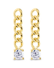 Load image into Gallery viewer, Phoebe CZ Chain Link Drop Stud Earrings
