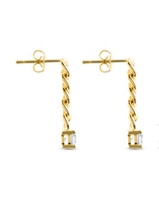 Load image into Gallery viewer, Phoebe CZ Chain Link Drop Stud Earrings
