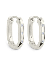 Load image into Gallery viewer, Casey Rectangular CZ Hoop Earrings
