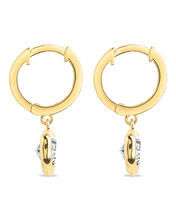 Load image into Gallery viewer, Sterling Silver Lizzy CZ Heart Drop Earrings
