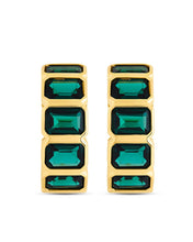 Load image into Gallery viewer, Nyssa Bezel CZ Station Hoop Earrings
