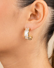 Load image into Gallery viewer, Nyssa Bezel CZ Station Hoop Earrings
