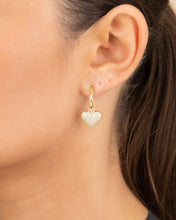 Load image into Gallery viewer, Disco Heart CZ Micro Hoop Earrings
