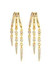 Load image into Gallery viewer, Jenna Triple Spike Dangle Huggies
