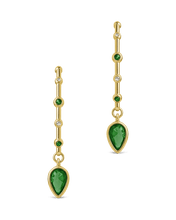 Load image into Gallery viewer, Bezel CZ Station Hoop Earrings
