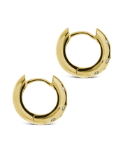Load image into Gallery viewer, Mixed CZ Chunky Huggie Hoops
