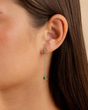 Load image into Gallery viewer, Delicate Chain Link CZ Drop Earrings
