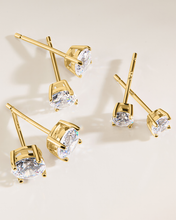 Load image into Gallery viewer, Sterling Silver CZ Stud Earring Set
