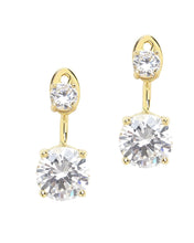 Load image into Gallery viewer, Sterling Silver Brilliant CZ Stud Jacket Earrings
