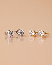 Load image into Gallery viewer, Sterling Silver 5mm CZ Stud Earrings
