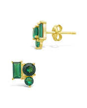 Load image into Gallery viewer, Sterling Silver CZ Cluster Studs

